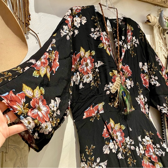 ZARA floral boho wide leg jumpsuit - Picture 8 of 10